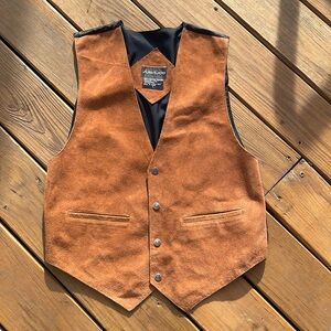 Vintage Sub Station Suede Leather Vest Large